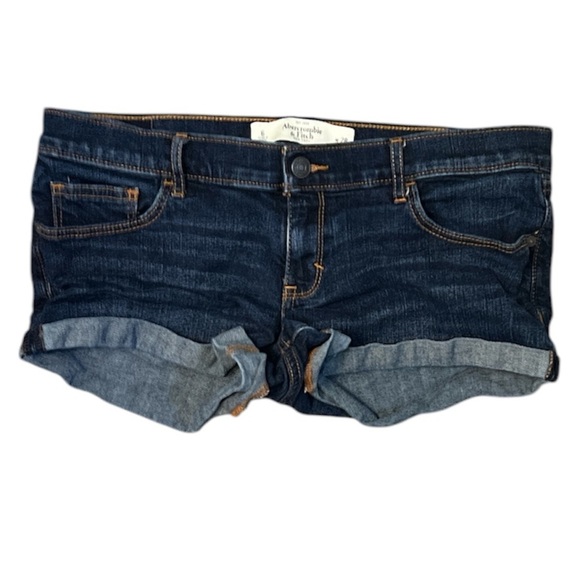Abercrombie & Fitch Dark Denim Shorts - Size 6 (W28) - Picture 1 of 5